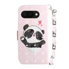 For Google Pixel 9a 3D Colored Horizontal Flip Leather Phone Case(Heart Panda) - 3