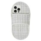 For iPhone 15 Pro Max Creative Flannel Slipper Design TPU Phone Case(Grey) - 1