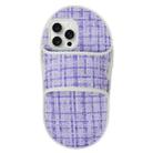 For iPhone 15 Pro Creative Flannel Slipper Design TPU Phone Case(Purple) - 1