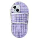 For iPhone 15 Creative Flannel Slipper Design TPU Phone Case(Purple) - 1