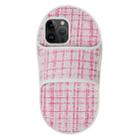 For iPhone 14 Pro Max Creative Flannel Slipper Design TPU Phone Case(Light Red) - 1