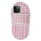 For iPhone 14 Pro Creative Flannel Slipper Design TPU Phone Case(Light Red) - 1