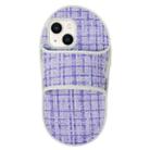 For iPhone 14 Creative Flannel Slipper Design TPU Phone Case(Purple) - 1