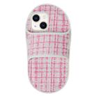 For iPhone 14 Creative Flannel Slipper Design TPU Phone Case(Light Red) - 1