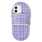 For iPhone 12 Creative Flannel Slipper Design TPU Phone Case(Purple) - 1