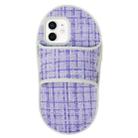 For iPhone 11 Creative Flannel Slipper Design TPU Phone Case(Purple) - 1