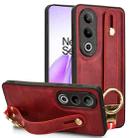 For OnePlus Ace 3V Wristband Leather Back Phone Case(Red) - 1