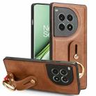 For OnePlus Ace 3 Pro 5G Wristband Leather Back Phone Case(Brown) - 1