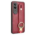 For OnePlus Nord CE4 Wristband Leather Back Phone Case(Red) - 3