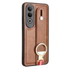 For OnePlus Nord CE4 Wristband Leather Back Phone Case(Brown) - 3