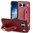 For OnePlus Nord 4 5G Wristband Leather Back Phone Case(Red) - 1