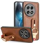 For OnePlus 13 Wristband Leather Back Phone Case(Brown) - 1