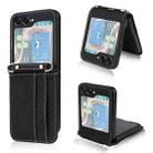 For Samsung Galaxy Z Flip5 Crossbody Diamond Lattice FoldingPhone Case(Black) - 1