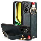 For Realme C67 4G Wristband Leather Back Phone Case(Blue) - 1