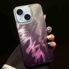 For iPhone 15 Foxtail Bronzing Laser Gradient Phone Case(Purple) - 1