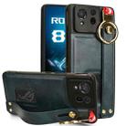 For Asus ROG Phone 8 Wristband Leather Back Phone Case(Blue) - 1