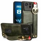 For Asus ROG Phone 8 Pro Wristband Leather Back Phone Case(Green) - 1
