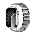 For Apple Watch SE 2023 44mm Magnetic Clasp Braided Chain Stainless Steel Watch Band(Silver) - 1