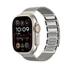 For Apple Watch Series 9 45mm Magnetic Clasp Braided Chain Stainless Steel Watch Band(Frosted Gold) - 1