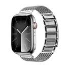 For Apple Watch Series 9 41mm Magnetic Clasp Braided Chain Stainless Steel Watch Band(Silver) - 1