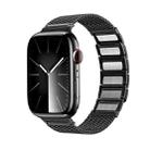 For Apple Watch Series 6 44mm Magnetic Clasp Braided Chain Stainless Steel Watch Band(Black) - 1