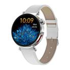 ET490 1.27 inch IP68 Waterproof Leather Strap Smart Watch, Support ECG(White) - 1
