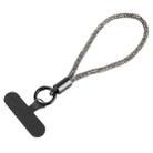 Sparkling Diamond Round Anti-lost Rope Short Lanyard(Black) - 1