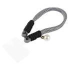 Dopamine Color Pearl Round Twist Rope Short Lanyard(Black White) - 1