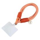 Dopamine Color Pearl Round Twist Rope Short Lanyard(Orange) - 1