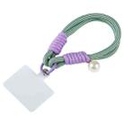 Dopamine Color Pearl Round Twist Rope Short Lanyard(Purple Green) - 1