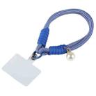 Dopamine Color Pearl Round Twist Rope Short Lanyard(Blue) - 1