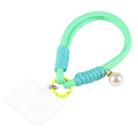 Dopamine Color Pearl Round Twist Rope Short Lanyard(Green Yellow) - 1