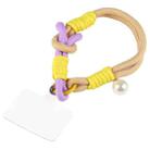 Pearl Splicing Round Twist Rope Short Lanyard(Yellow Purple) - 1