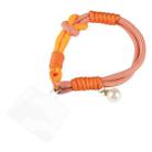 Pearl Splicing Round Twist Rope Short Lanyard(Orange Grey) - 1