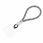 Plastic Buckle Round Twist Rope Short Lanyard(Black White) - 1