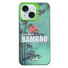 For iPhone 14 Creative Oil Painting Colorful Sunset Scenery TPU + PC Shockproof Phone Case(Green Bamboo) - 1