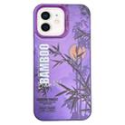 For iPhone 12 Creative Oil Painting Colorful Sunset Scenery TPU + PC Shockproof Phone Case(Purple Bamboo) - 1