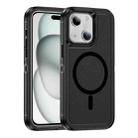 For iPhone 15 Plus / 14 Plus Guard Magsafe Magnetic Ring Matte Phone Case(Black) - 1