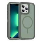 For iPhone 13 Pro Max Guard Magsafe Magnetic Ring Matte Phone Case(Green) - 1