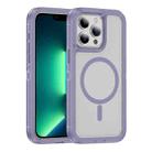 For iPhone 13 Pro Max Guard Magsafe Magnetic Ring Matte Phone Case(Light Purple) - 1