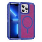 For iPhone 13 Pro Guard Magsafe Magnetic Ring Matte Phone Case(Blue+Rose Red) - 1
