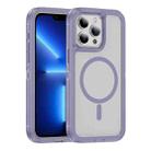 For iPhone 13 Pro Guard Magsafe Magnetic Ring Matte Phone Case(Light Purple) - 1