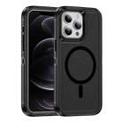 For iPhone 12 / 12 Pro Guard Magsafe Magnetic Ring Matte Phone Case(Black) - 1