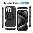 For iPhone 16 Pro Max Guard Magsafe Magnetic Ring Matte Phone Case(Black) - 2