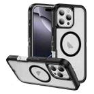 For iPhone 16 Pro Max Guard Magsafe Magnetic Ring Matte Phone Case(Black+Transparent) - 1