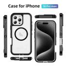 For iPhone 16 Pro Max Guard Magsafe Magnetic Ring Matte Phone Case(Black+Transparent) - 2