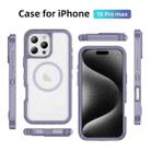 For iPhone 16 Pro Max Guard Magsafe Magnetic Ring Matte Phone Case(Light Purple) - 2