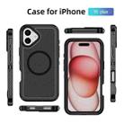 For iPhone 16 Plus Guard Magsafe Magnetic Ring Matte Phone Case(Black) - 2