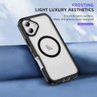 For iPhone 16 Plus Guard Magsafe Magnetic Ring Matte Phone Case(Black+Transparent) - 3