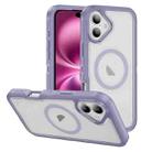 For iPhone 16 Plus Guard Magsafe Magnetic Ring Matte Phone Case(Light Purple) - 1